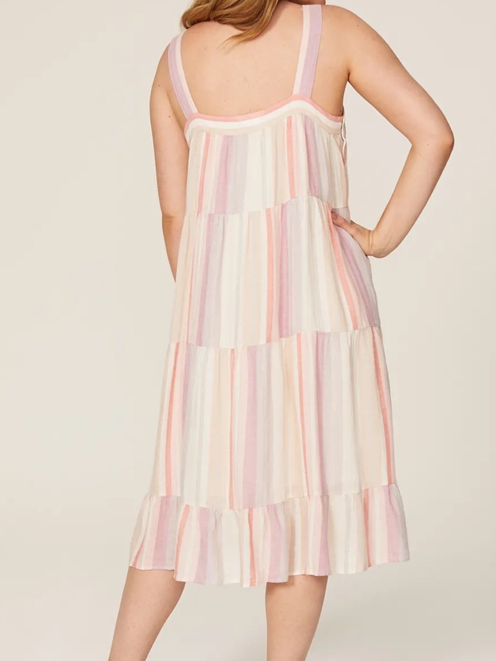 Rails Amaya Tiered Midi Dress in Juliette Stripe | Size L - Picture 2 of 10